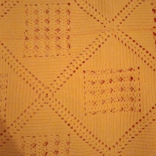 Handmade knitted blanket from dowry, 50 years old, 1.50x1.80 m