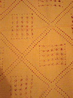 Handmade knitted blanket from dowry, 50 years old, 1.50x1.80 m