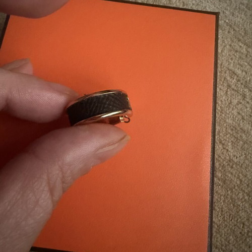 18K Gold Plated Ring with Black Detail used