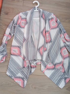 Cardigan like new, size M-L, gray and pink