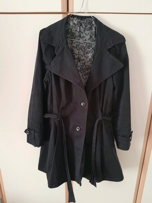 Marks & Spencer trench coat used, size 16 UK, black