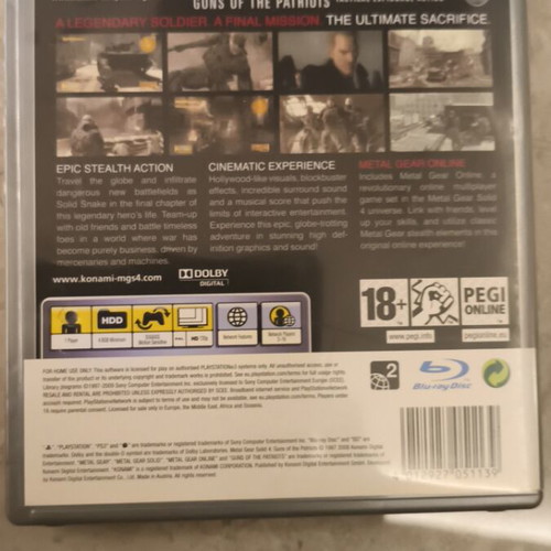 Metal Gear Solid 4 PS3 game