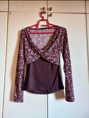 Purple Pink Blouse with Long Sleeves like New, Casual Chic