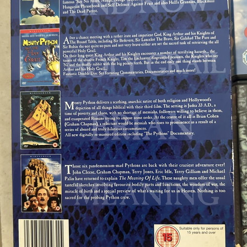 Monty Python movies set of 5 DVDs like new