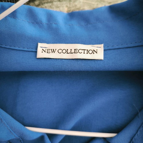 Blue shirt dress new with gold buttons and belt one size