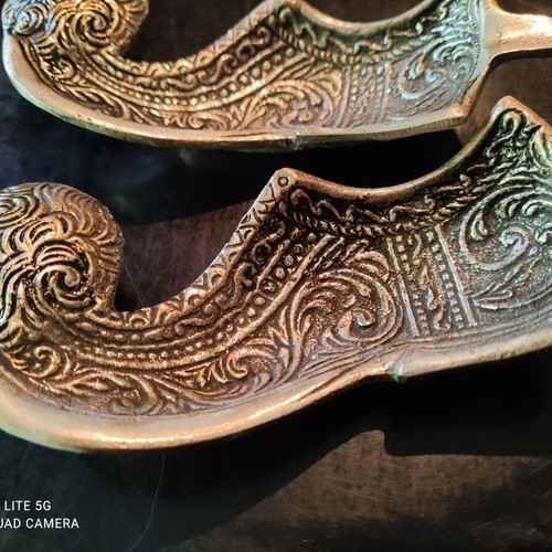 Bronze Tsarouhia Ashtrays like new with exceptional carving