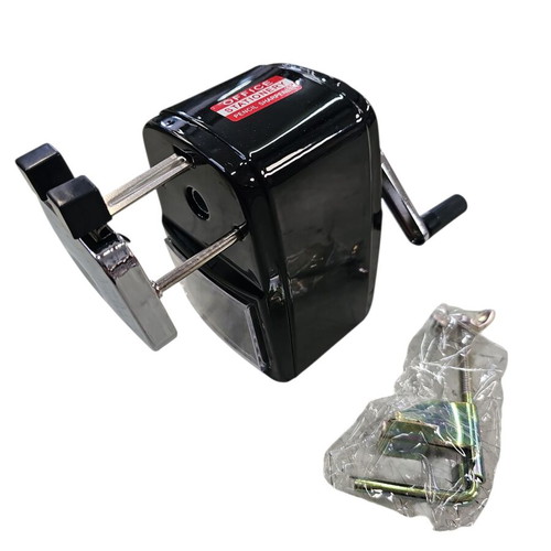 Metal desktop sharpener with crank new, black