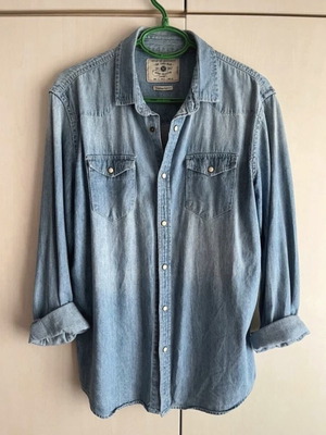 Denim Zara men's shirt like new, blue, size L
