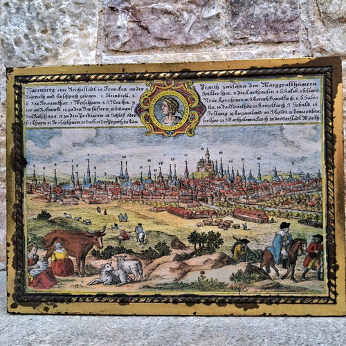 Μεταλλικό κουτί Cracovia σαν καινούργιο με ιστορική λιθογραφία 18ου αιώνα