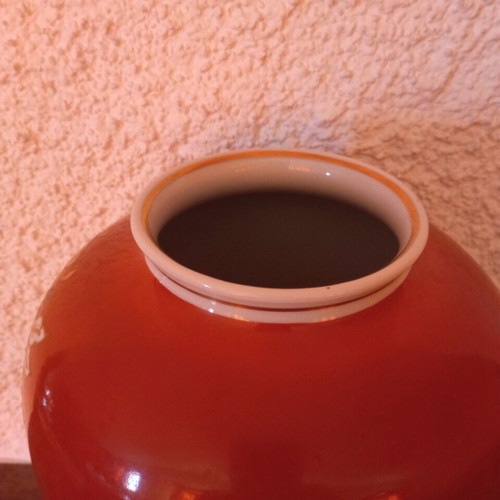 Hand-painted vase used, large porcelain or ceramic
