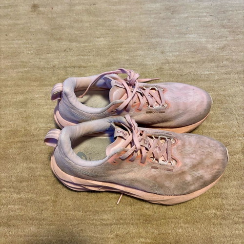 Asics Gel-Nimbus 25 running shoes used, pink/salmon, size 40.5