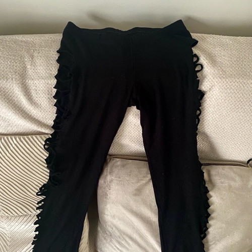 Velour tracksuit with sequins and 2 cotton leggings used