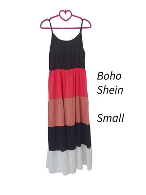 Shein καλοκαιρινό μάξι φόρεμα boho small σαν καινούργιο, πολύχρωμο