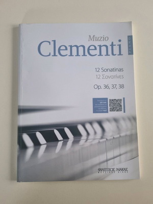 Βιβλίο για πιάνο Clementi 12 σονατίνες καινούργιο