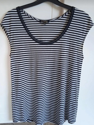 Massimo Dutti striped sleeveless blouse like new, black and white, XS
