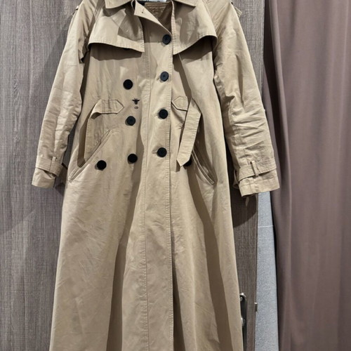 Cotton gabardine coat S like new, beige, oversized