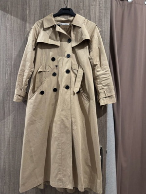 Cotton gabardine coat S like new, beige, oversized