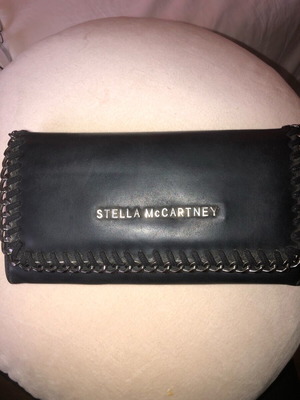 Black wallet with many slots like new, leather and metal details