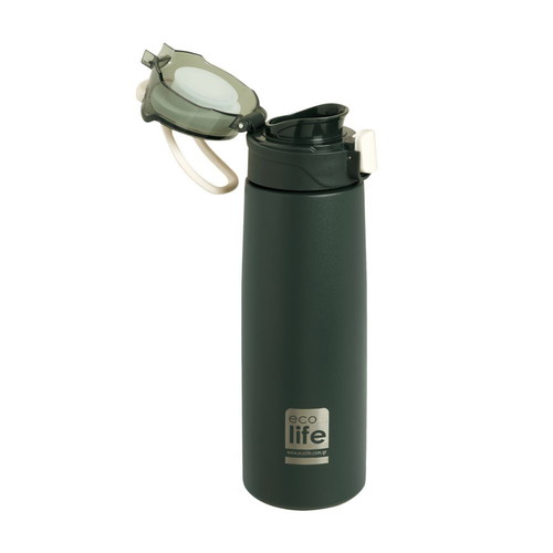 Ecolife Stainless Steel Thermos Bottle with Infuser 550ml, new, Dark Green