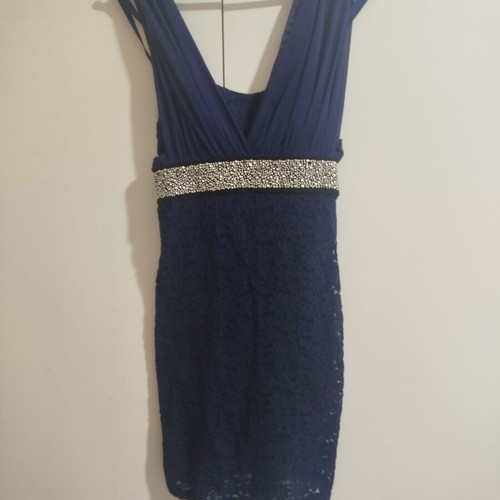 Short dark blue dress used, size M/L, evening wear
