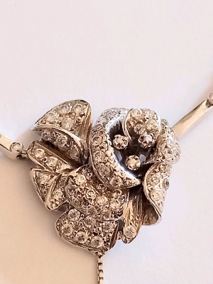 Κόσμημα λευκόχρυσο 14 καρατίων χειροποίητο με τοπάζι και πέτρες καινούργιο