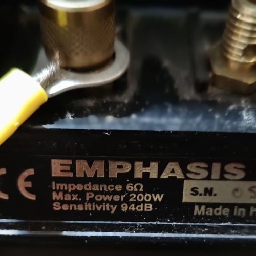 Roister Emphasis 30 speakers used, 200 watt, two pairs