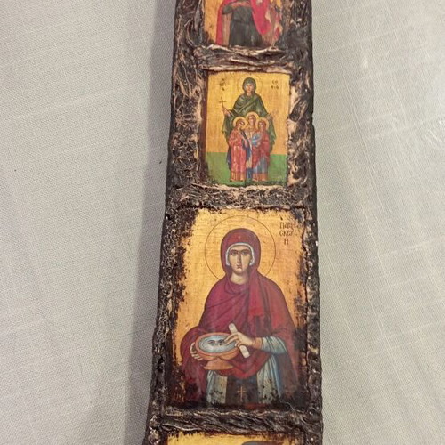 Byzantine Icon Composition 41x10 cm, new, hand-finished wood