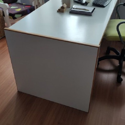 Executive desks used, white beige, with free cabinet