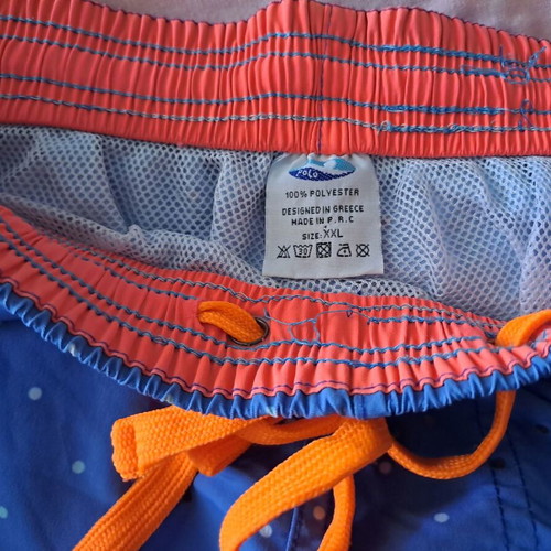 Waves Polo men's swim shorts like new, size XXL, blue multicolor