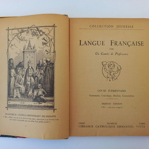 Langue Française Cours Elementaire children's French book used 1924