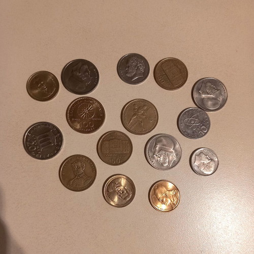 Greek coins like new, pack of 15, some uncirculated