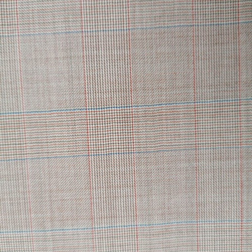 Dormeuil Optima Super 110’s wool fabric 4x1.5m striped beige red blue