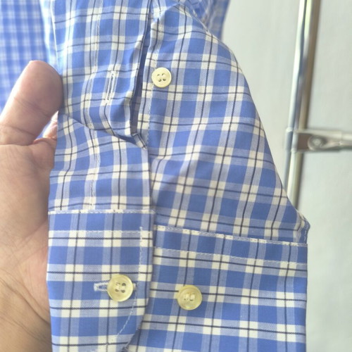 Benetton XL men's dress shirt new with tags, white and blue