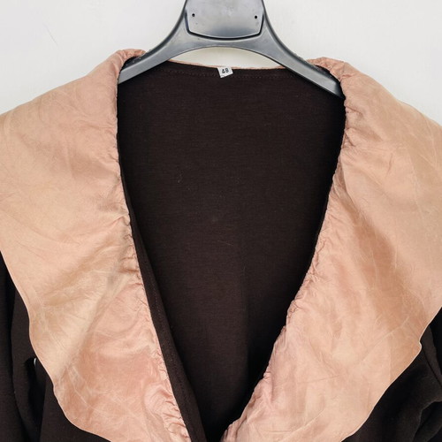 Blouse like new, size S/M, beige and brown, viscose