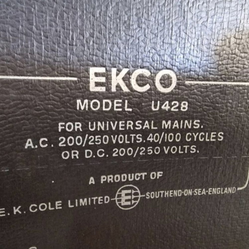 Vintage EKCO radio model U428 used with LW, MW and VHF