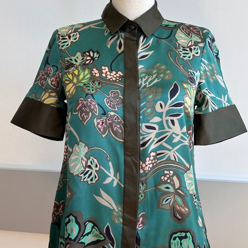 Frederica Erre floral satin shirt size S like new