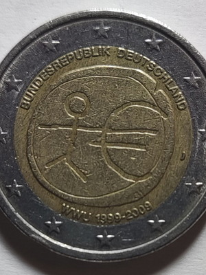 Germany 2 euro 2009 commemorative coin used, mint J Hamburg
