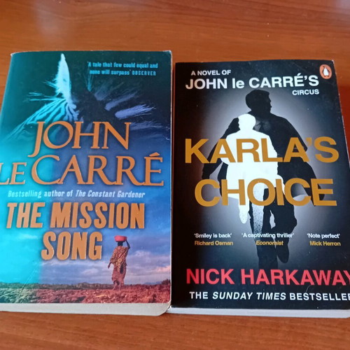 Set of 2 John Le Carre books The Mission Song and Karla's Choice used