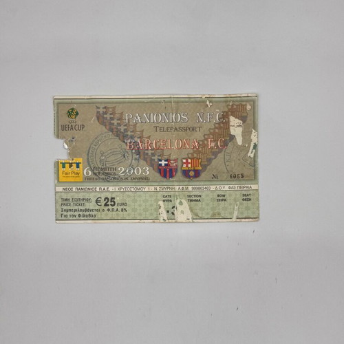 Panionios Barcelona UEFA Cup 2003 ticket used