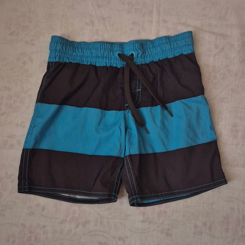 Boys' swim shorts like new, turquoise and black, age 2