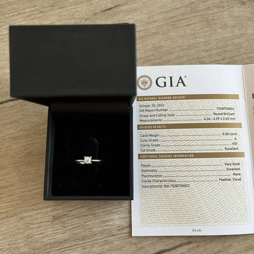 Monopetro ring 18k gold with 0.30ct diamond new