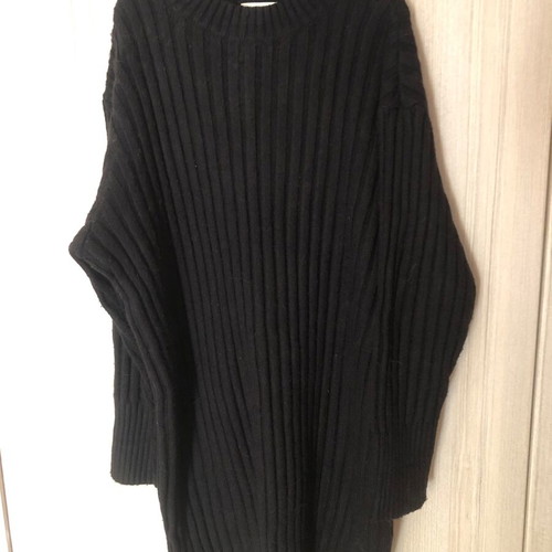 HnM knit sweater dress black used, size M/L