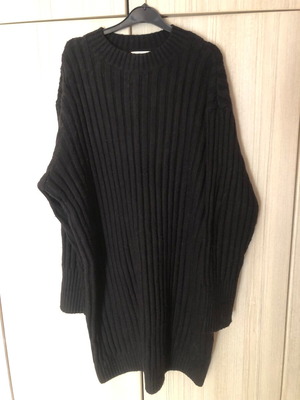HnM knit sweater dress black used, size M/L
