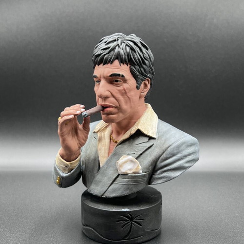 Custom Scarface Tony Montana Bust Hand-Painted 15cm Like New
