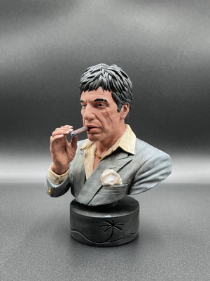 Custom Scarface Tony Montana Bust Hand-Painted 15cm Like New