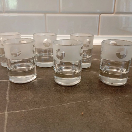 Crystal shot glass set like new, pack of 6