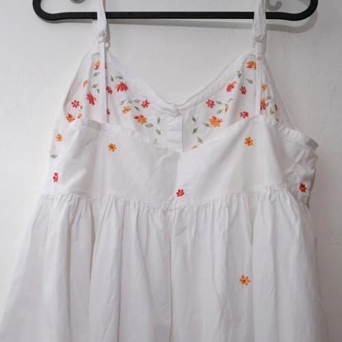 Maxi dress cotton used with floral embroidery Edited M/L