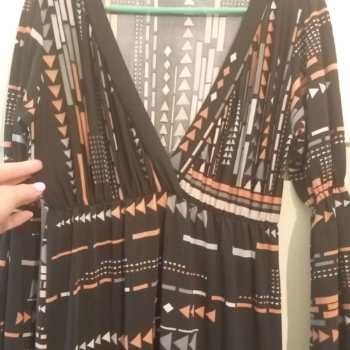 Super maxi spring/autumn dress with neckline S/M like new