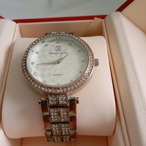 Christian Lacroix women's watch used, silver quartz