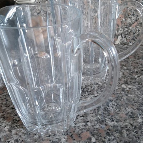 Glass pitchers used, set of 2 for water, wine, beer